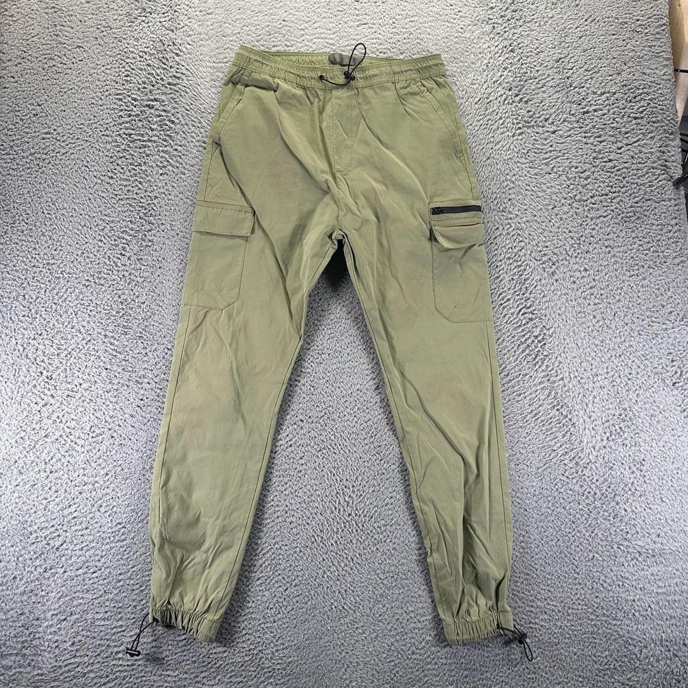 Hudson & Barrow Pant Mens M Green Nylon Jogger Tapered Running Workout Stretch